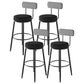 Modern Armless Backrest Counter Stool Iron Kitchen Bar Stool with Velvet Cushion and Pedal Black 4 Piece Set Clearhalo 'Bar Furniture' 'Bar Stools' 'bar_stools' 'furn' 'furn_bar_stools' 'Furniture' 'furniture_bar_stools' 'Kitchen & Dining Furniture' 4829918