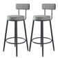 Modern Armless Backrest Counter Stool Iron Kitchen Bar Stool with Velvet Cushion and Pedal Grey 2 Piece Set Clearhalo 'Bar Furniture' 'Bar Stools' 'bar_stools' 'furn' 'furn_bar_stools' 'Furniture' 'furniture_bar_stools' 'Kitchen & Dining Furniture' 4829921