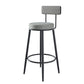 Modern Armless Backrest Counter Stool Iron Kitchen Bar Stool with Velvet Cushion and Pedal Clearhalo 'Bar Furniture' 'Bar Stools' 'bar_stools' 'furn' 'furn_bar_stools' 'Furniture' 'furniture_bar_stools' 'Kitchen & Dining Furniture' 4829922