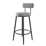 Modern Armless Backrest Counter Stool Iron Kitchen Bar Stool with Velvet Cushion and Pedal Clearhalo 'Bar Furniture' 'Bar Stools' 'bar_stools' 'furn' 'furn_bar_stools' 'Furniture' 'furniture_bar_stools' 'Kitchen & Dining Furniture' 4829922