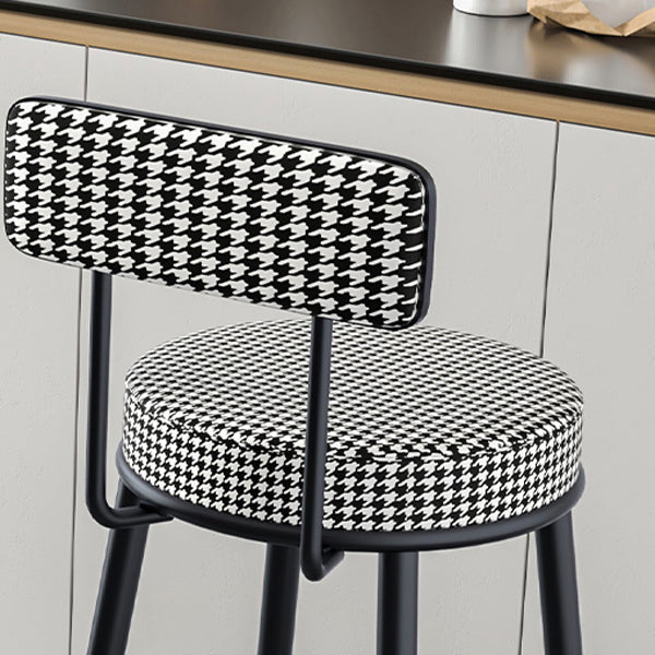 Modern Armless Backrest Counter Stool Iron Kitchen Bar Stool with Velvet Cushion and Pedal Clearhalo 'Bar Furniture' 'Bar Stools' 'bar_stools' 'furn' 'furn_bar_stools' 'Furniture' 'furniture_bar_stools' 'Kitchen & Dining Furniture' 4829925