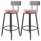 Modern Armless Backrest Counter Stool Iron Kitchen Bar Stool with Velvet Cushion and Pedal Pink 2 Piece Set Clearhalo 'Bar Furniture' 'Bar Stools' 'bar_stools' 'furn' 'furn_bar_stools' 'Furniture' 'furniture_bar_stools' 'Kitchen & Dining Furniture' 4829927