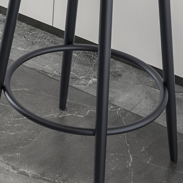 Modern Armless Backrest Counter Stool Iron Kitchen Bar Stool with Velvet Cushion and Pedal Clearhalo 'Bar Furniture' 'Bar Stools' 'bar_stools' 'furn' 'furn_bar_stools' 'Furniture' 'furniture_bar_stools' 'Kitchen & Dining Furniture' 4829929