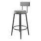 Modern Armless Backrest Counter Stool Iron Kitchen Bar Stool with Velvet Cushion and Pedal Black White 1 Piece Clearhalo 'Bar Furniture' 'Bar Stools' 'bar_stools' 'furn' 'furn_bar_stools' 'Furniture' 'furniture_bar_stools' 'Kitchen & Dining Furniture' 4829932