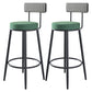 Modern Armless Backrest Counter Stool Iron Kitchen Bar Stool with Velvet Cushion and Pedal Blackish Green 2 Piece Set Clearhalo 'Bar Furniture' 'Bar Stools' 'bar_stools' 'furn' 'furn_bar_stools' 'Furniture' 'furniture_bar_stools' 'Kitchen & Dining Furniture' 4829936
