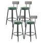 Modern Armless Backrest Counter Stool Iron Kitchen Bar Stool with Velvet Cushion and Pedal Blackish Green 4 Piece Set Clearhalo 'Bar Furniture' 'Bar Stools' 'bar_stools' 'furn' 'furn_bar_stools' 'Furniture' 'furniture_bar_stools' 'Kitchen & Dining Furniture' 4829937