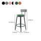 Modern Armless Backrest Counter Stool Iron Kitchen Bar Stool with Velvet Cushion and Pedal Clearhalo 'Bar Furniture' 'Bar Stools' 'bar_stools' 'furn' 'furn_bar_stools' 'Furniture' 'furniture_bar_stools' 'Kitchen & Dining Furniture' 4829941