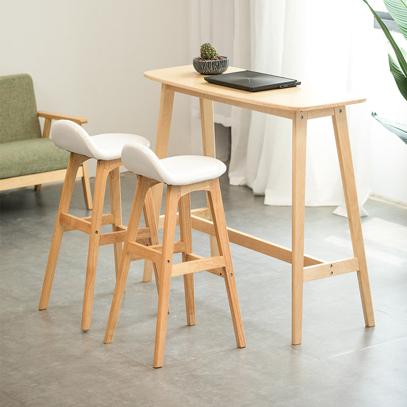 Contemporary 29-inch Upholstered Barstool Rubberwood Footrest Home Stool Clearhalo 'Bar Furniture' 'Bar Stools' 'bar_stools' 'furn' 'furn_bar_stools' 'Furniture' 'furniture_bar_stools' 'Kitchen & Dining Furniture' 4829944