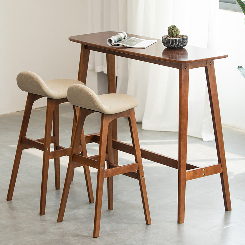 Contemporary 29-inch Upholstered Barstool Rubberwood Footrest Home Stool Clearhalo 'Bar Furniture' 'Bar Stools' 'bar_stools' 'furn' 'furn_bar_stools' 'Furniture' 'furniture_bar_stools' 'Kitchen & Dining Furniture' 4829947