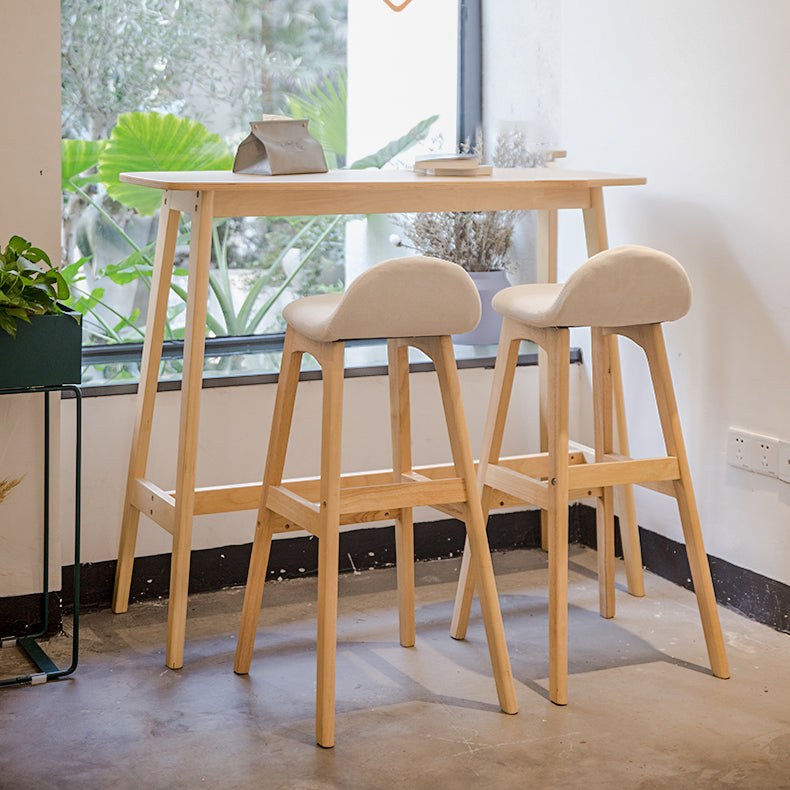 Contemporary 29-inch Upholstered Barstool Rubberwood Footrest Home Stool Clearhalo 'Bar Furniture' 'Bar Stools' 'bar_stools' 'furn' 'furn_bar_stools' 'Furniture' 'furniture_bar_stools' 'Kitchen & Dining Furniture' 4829950