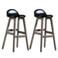 Contemporary 29-inch Upholstered Barstool Rubberwood Footrest Home Stool Black Gray 2 Piece Set Clearhalo 'Bar Furniture' 'Bar Stools' 'bar_stools' 'furn' 'furn_bar_stools' 'Furniture' 'furniture_bar_stools' 'Kitchen & Dining Furniture' 4829952