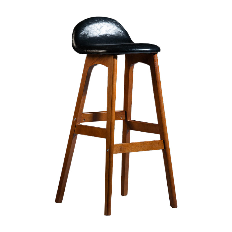Contemporary 29-inch Upholstered Barstool Rubberwood Footrest Home Stool Clearhalo 'Bar Furniture' 'Bar Stools' 'bar_stools' 'furn' 'furn_bar_stools' 'Furniture' 'furniture_bar_stools' 'Kitchen & Dining Furniture' 4829953