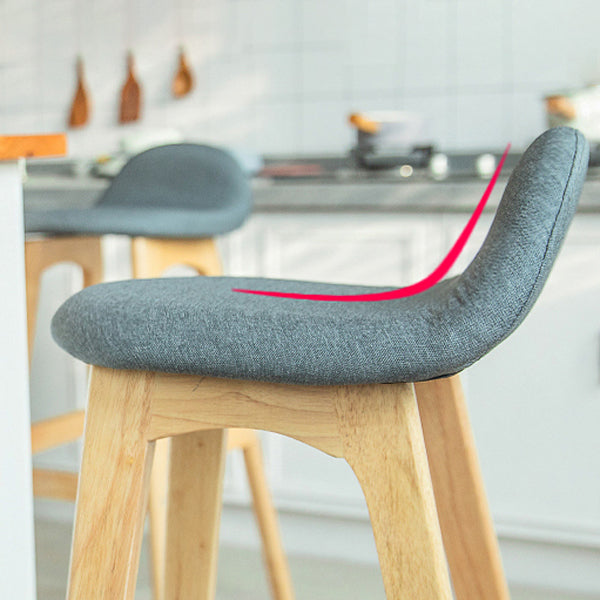Contemporary 29-inch Upholstered Barstool Rubberwood Footrest Home Stool Clearhalo 'Bar Furniture' 'Bar Stools' 'bar_stools' 'furn' 'furn_bar_stools' 'Furniture' 'furniture_bar_stools' 'Kitchen & Dining Furniture' 4829955