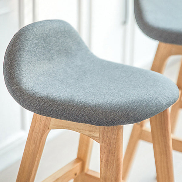 Contemporary 29-inch Upholstered Barstool Rubberwood Footrest Home Stool Clearhalo 'Bar Furniture' 'Bar Stools' 'bar_stools' 'furn' 'furn_bar_stools' 'Furniture' 'furniture_bar_stools' 'Kitchen & Dining Furniture' 4829957