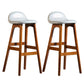 Contemporary 29-inch Upholstered Barstool Rubberwood Footrest Home Stool White Brown 2 Piece Set Clearhalo 'Bar Furniture' 'Bar Stools' 'bar_stools' 'furn' 'furn_bar_stools' 'Furniture' 'furniture_bar_stools' 'Kitchen & Dining Furniture' 4829958