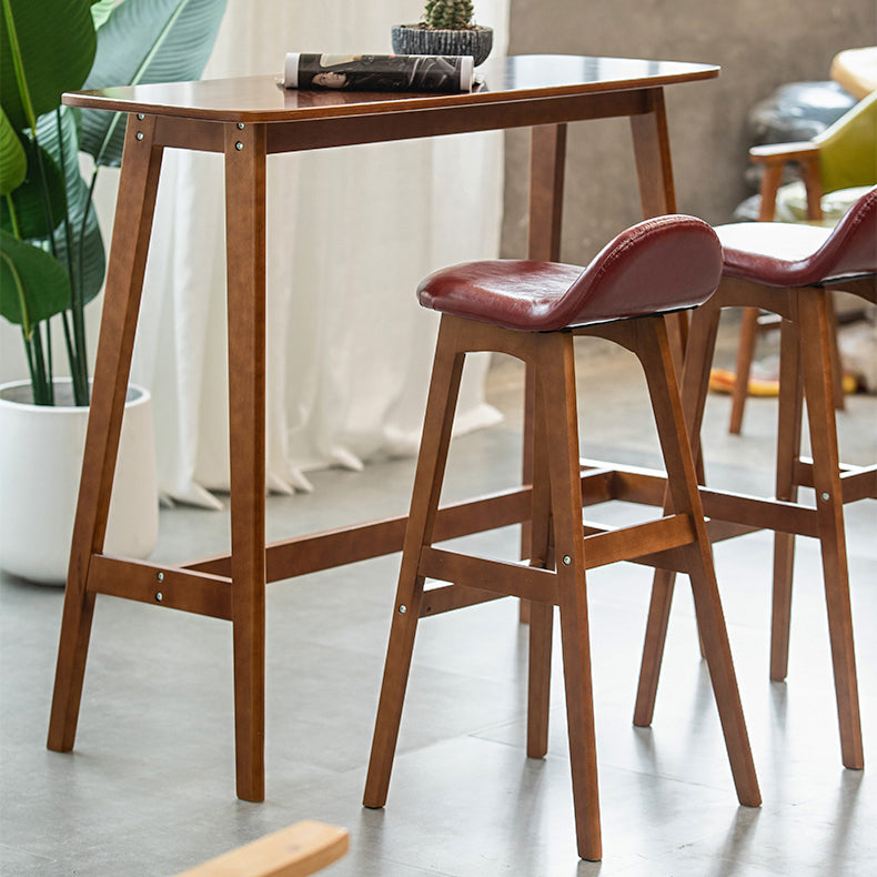 Contemporary 29-inch Upholstered Barstool Rubberwood Footrest Home Stool Clearhalo 'Bar Furniture' 'Bar Stools' 'bar_stools' 'furn' 'furn_bar_stools' 'Furniture' 'furniture_bar_stools' 'Kitchen & Dining Furniture' 4829962
