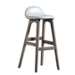 Contemporary 29-inch Upholstered Barstool Rubberwood Footrest Home Stool White Gray 1 Piece Clearhalo 'Bar Furniture' 'Bar Stools' 'bar_stools' 'furn' 'furn_bar_stools' 'Furniture' 'furniture_bar_stools' 'Kitchen & Dining Furniture' 4829963