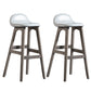 Contemporary 29-inch Upholstered Barstool Rubberwood Footrest Home Stool White Gray 2 Piece Set Clearhalo 'Bar Furniture' 'Bar Stools' 'bar_stools' 'furn' 'furn_bar_stools' 'Furniture' 'furniture_bar_stools' 'Kitchen & Dining Furniture' 4829964