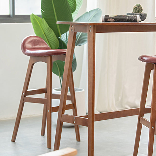 Contemporary 29-inch Upholstered Barstool Rubberwood Footrest Home Stool Clearhalo 'Bar Furniture' 'Bar Stools' 'bar_stools' 'furn' 'furn_bar_stools' 'Furniture' 'furniture_bar_stools' 'Kitchen & Dining Furniture' 4829965