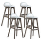 Contemporary 29-inch Upholstered Barstool Rubberwood Footrest Home Stool White Gray 4 Piece Set Clearhalo 'Bar Furniture' 'Bar Stools' 'bar_stools' 'furn' 'furn_bar_stools' 'Furniture' 'furniture_bar_stools' 'Kitchen & Dining Furniture' 4829966
