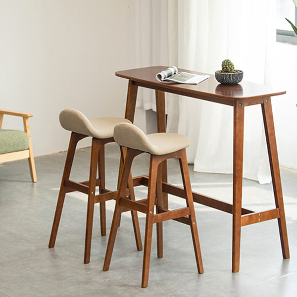 Contemporary 29-inch Upholstered Barstool Rubberwood Footrest Home Stool Clearhalo 'Bar Furniture' 'Bar Stools' 'bar_stools' 'furn' 'furn_bar_stools' 'Furniture' 'furniture_bar_stools' 'Kitchen & Dining Furniture' 4829969