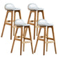 Contemporary 29-inch Upholstered Barstool Rubberwood Footrest Home Stool White Natural 4 Piece Set Clearhalo 'Bar Furniture' 'Bar Stools' 'bar_stools' 'furn' 'furn_bar_stools' 'Furniture' 'furniture_bar_stools' 'Kitchen & Dining Furniture' 4829973