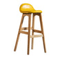 Contemporary 29-inch Upholstered Barstool Rubberwood Footrest Home Stool Yellow Natural 1 Piece Clearhalo 'Bar Furniture' 'Bar Stools' 'bar_stools' 'furn' 'furn_bar_stools' 'Furniture' 'furniture_bar_stools' 'Kitchen & Dining Furniture' 4829974