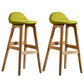 Contemporary 29-inch Upholstered Barstool Rubberwood Footrest Home Stool Green Natural 2 Piece Set Clearhalo 'Bar Furniture' 'Bar Stools' 'bar_stools' 'furn' 'furn_bar_stools' 'Furniture' 'furniture_bar_stools' 'Kitchen & Dining Furniture' 4829981