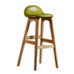 Contemporary 29-inch Upholstered Barstool Rubberwood Footrest Home Stool Light Green Natural 1 Piece Clearhalo 'Bar Furniture' 'Bar Stools' 'bar_stools' 'furn' 'furn_bar_stools' 'Furniture' 'furniture_bar_stools' 'Kitchen & Dining Furniture' 4829983