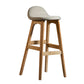Contemporary 29-inch Upholstered Barstool Rubberwood Footrest Home Stool Khaki Natural 1 Piece Clearhalo 'Bar Furniture' 'Bar Stools' 'bar_stools' 'furn' 'furn_bar_stools' 'Furniture' 'furniture_bar_stools' 'Kitchen & Dining Furniture' 4829986