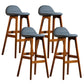 Contemporary 29-inch Upholstered Barstool Rubberwood Footrest Home Stool Smoke Gray Brown 4 Piece Set Clearhalo 'Bar Furniture' 'Bar Stools' 'bar_stools' 'furn' 'furn_bar_stools' 'Furniture' 'furniture_bar_stools' 'Kitchen & Dining Furniture' 4829991
