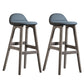 Contemporary 29-inch Upholstered Barstool Rubberwood Footrest Home Stool Smoke Gray Gray 2 Piece Set Clearhalo 'Bar Furniture' 'Bar Stools' 'bar_stools' 'furn' 'furn_bar_stools' 'Furniture' 'furniture_bar_stools' 'Kitchen & Dining Furniture' 4829993