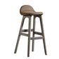 Contemporary 29-inch Upholstered Barstool Rubberwood Footrest Home Stool Coffee Gray 1 Piece Clearhalo 'Bar Furniture' 'Bar Stools' 'bar_stools' 'furn' 'furn_bar_stools' 'Furniture' 'furniture_bar_stools' 'Kitchen & Dining Furniture' 4829998