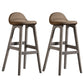 Contemporary 29-inch Upholstered Barstool Rubberwood Footrest Home Stool Coffee Gray 2 Piece Set Clearhalo 'Bar Furniture' 'Bar Stools' 'bar_stools' 'furn' 'furn_bar_stools' 'Furniture' 'furniture_bar_stools' 'Kitchen & Dining Furniture' 4829999