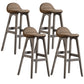 Contemporary 29-inch Upholstered Barstool Rubberwood Footrest Home Stool Coffee Gray 4 Piece Set Clearhalo 'Bar Furniture' 'Bar Stools' 'bar_stools' 'furn' 'furn_bar_stools' 'Furniture' 'furniture_bar_stools' 'Kitchen & Dining Furniture' 4830000