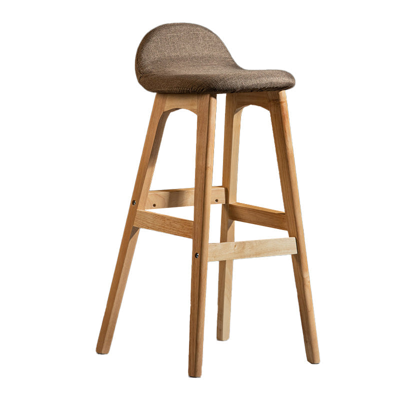Contemporary 29-inch Upholstered Barstool Rubberwood Footrest Home Stool Coffee Natural 1 Piece Clearhalo 'Bar Furniture' 'Bar Stools' 'bar_stools' 'furn' 'furn_bar_stools' 'Furniture' 'furniture_bar_stools' 'Kitchen & Dining Furniture' 4830001