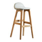 Contemporary 29-inch Upholstered Barstool Rubberwood Footrest Home Stool Off-White Natural 1 Piece Clearhalo 'Bar Furniture' 'Bar Stools' 'bar_stools' 'furn' 'furn_bar_stools' 'Furniture' 'furniture_bar_stools' 'Kitchen & Dining Furniture' 4830007