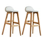 Contemporary 29-inch Upholstered Barstool Rubberwood Footrest Home Stool Off-White Natural 2 Piece Set Clearhalo 'Bar Furniture' 'Bar Stools' 'bar_stools' 'furn' 'furn_bar_stools' 'Furniture' 'furniture_bar_stools' 'Kitchen & Dining Furniture' 4830008