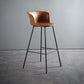 Modern Style Low Back Bar-stool PU Leather Bar Stool with Metal Legs Brown 1 Piece Clearhalo 'Bar Furniture' 'Bar Stools' 'bar_stools' 'Furniture' 'furniture_bar_stools' 'Kitchen & Dining Furniture' 4830015