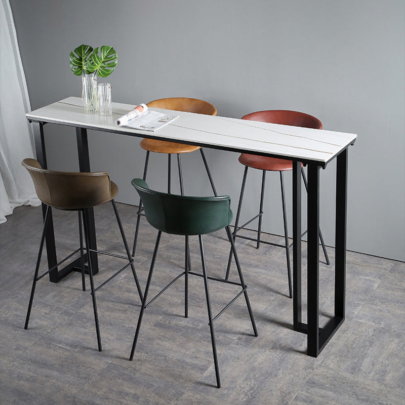Modern Style Low Back Bar-stool PU Leather Bar Stool with Metal Legs Clearhalo 'Bar Furniture' 'Bar Stools' 'bar_stools' 'Furniture' 'furniture_bar_stools' 'Kitchen & Dining Furniture' 4830016