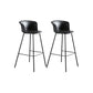 Modern Style Low Back Bar-stool PU Leather Bar Stool with Metal Legs Grey Set of 2 Clearhalo 'Bar Furniture' 'Bar Stools' 'bar_stools' 'Furniture' 'furniture_bar_stools' 'Kitchen & Dining Furniture' 4830022