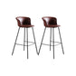 Modern Style Low Back Bar-stool PU Leather Bar Stool with Metal Legs Red Set of 2 Clearhalo 'Bar Furniture' 'Bar Stools' 'bar_stools' 'Furniture' 'furniture_bar_stools' 'Kitchen & Dining Furniture' 4830023