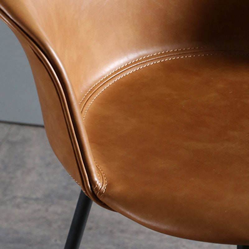 Modern Style Low Back Bar-stool PU Leather Bar Stool with Metal Legs Clearhalo 'Bar Furniture' 'Bar Stools' 'bar_stools' 'Furniture' 'furniture_bar_stools' 'Kitchen & Dining Furniture' 4830024