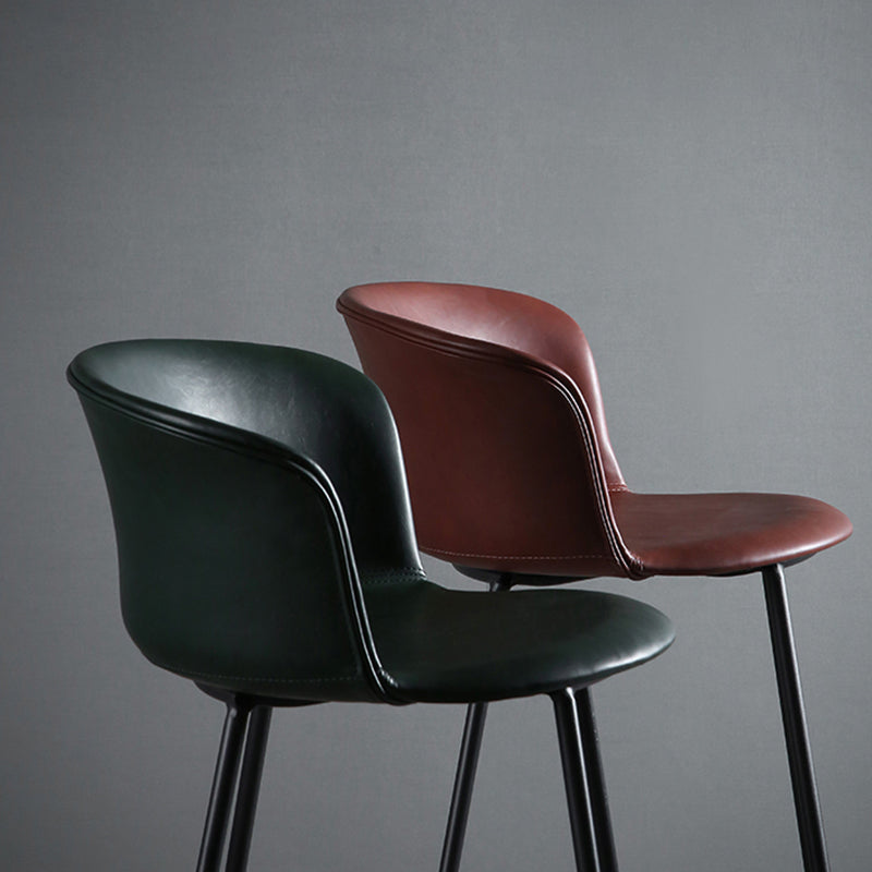 Modern Style Low Back Bar-stool PU Leather Bar Stool with Metal Legs Clearhalo 'Bar Furniture' 'Bar Stools' 'bar_stools' 'Furniture' 'furniture_bar_stools' 'Kitchen & Dining Furniture' 4830025
