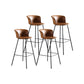 Modern Style Low Back Bar-stool PU Leather Bar Stool with Metal Legs Brown Set of 4 Clearhalo 'Bar Furniture' 'Bar Stools' 'bar_stools' 'Furniture' 'furniture_bar_stools' 'Kitchen & Dining Furniture' 4830036