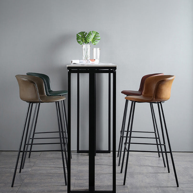 Modern Style Low Back Bar-stool PU Leather Bar Stool with Metal Legs Clearhalo 'Bar Furniture' 'Bar Stools' 'bar_stools' 'Furniture' 'furniture_bar_stools' 'Kitchen & Dining Furniture' 4830040
