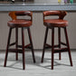 Industrial Style Low Back Bar-stool Wooden Bar Stool with Wooden Legs Clearhalo 'Bar Furniture' 'Bar Stools' 'bar_stools' 'Furniture' 'furniture_bar_stools' 'Kitchen & Dining Furniture' 4830042