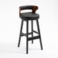 Industrial Style Low Back Bar-stool Wooden Bar Stool with Wooden Legs Black 1 Piece Clearhalo 'Bar Furniture' 'Bar Stools' 'bar_stools' 'Furniture' 'furniture_bar_stools' 'Kitchen & Dining Furniture' 4830043