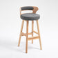 Industrial Style Low Back Bar-stool Wooden Bar Stool with Wooden Legs Grey 1 Piece Clearhalo 'Bar Furniture' 'Bar Stools' 'bar_stools' 'Furniture' 'furniture_bar_stools' 'Kitchen & Dining Furniture' 4830045