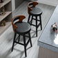 Industrial Style Low Back Bar-stool Wooden Bar Stool with Wooden Legs Clearhalo 'Bar Furniture' 'Bar Stools' 'bar_stools' 'Furniture' 'furniture_bar_stools' 'Kitchen & Dining Furniture' 4830049